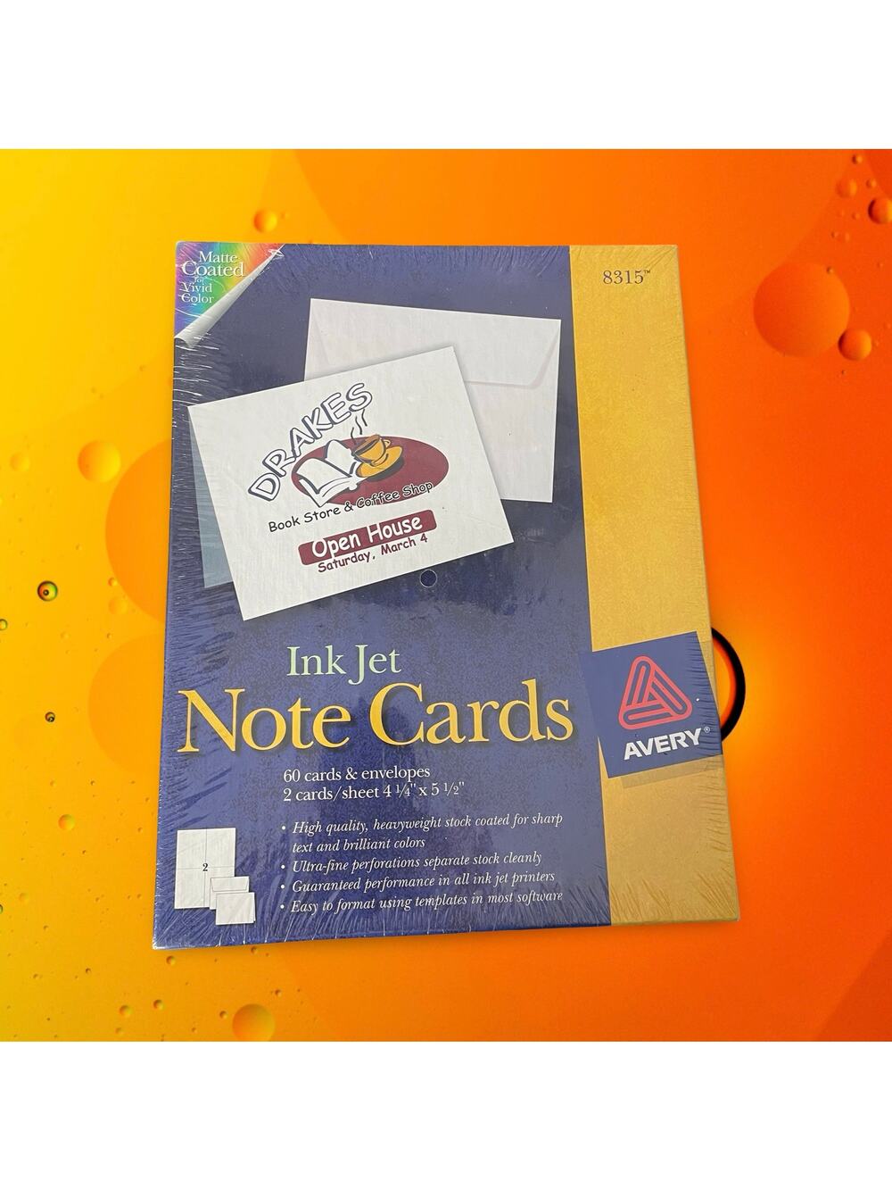 Avery 8315 Inkjet Note Cards with Envelopes White 4.25 x 5.5 60 Count Pack NEW